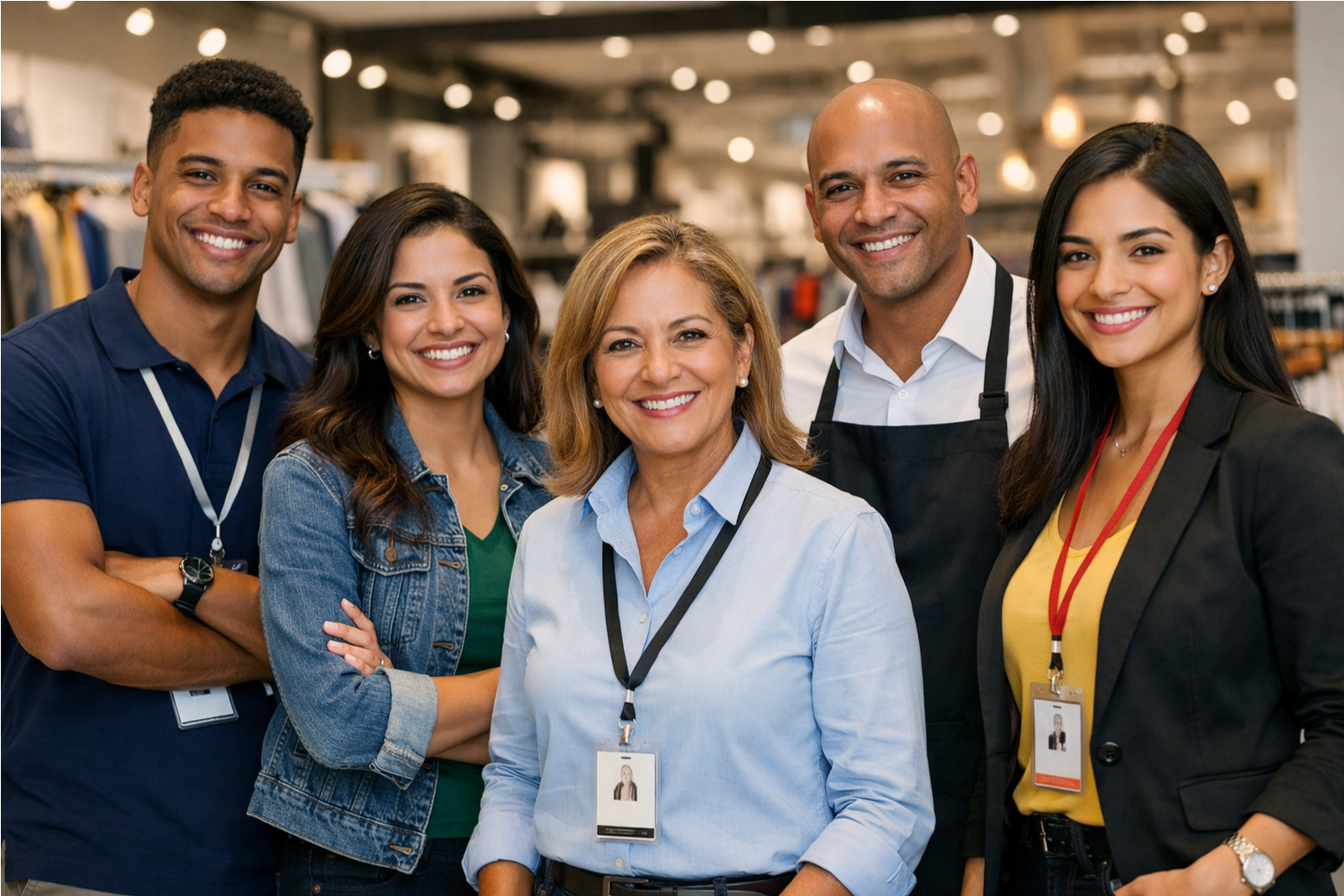 Equipe de comércio protegida