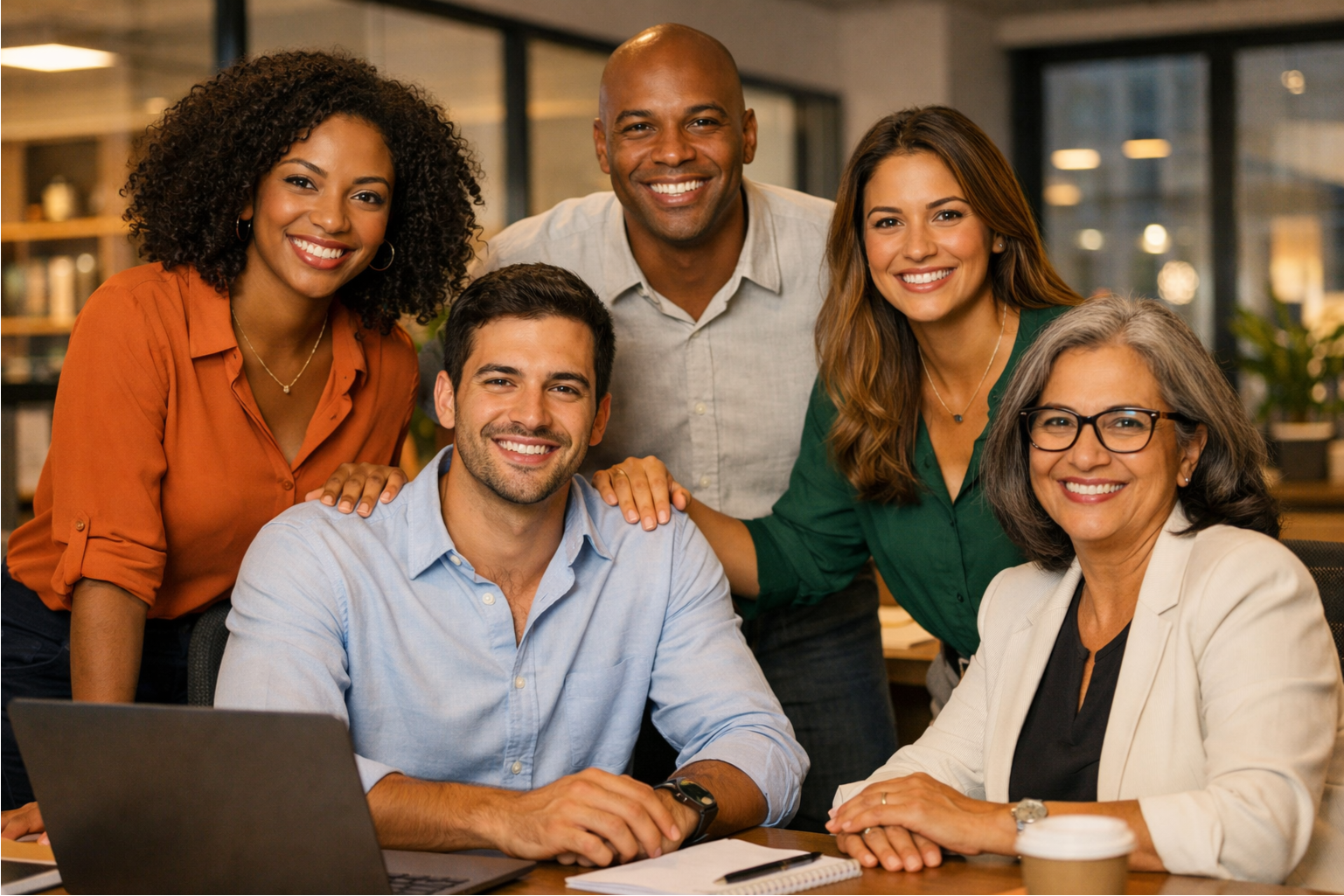 Equipe de trabalho segura e protegida